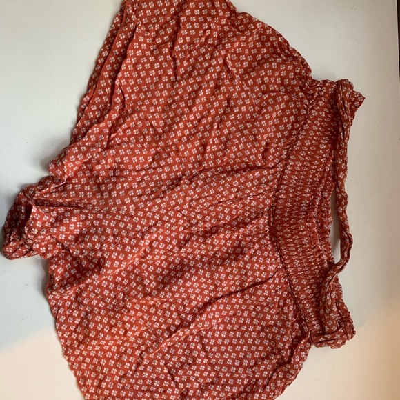 orange and white paper bag shorts - Picture 2 of 3